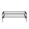 42" Black Two Tier Glass and Metal Coffee Table